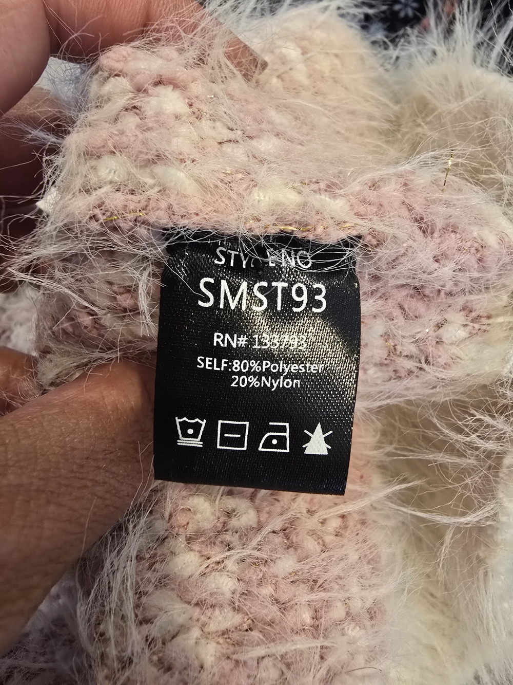 POL Pink and Cream Diamond Cardigan - Picture 6 of 6